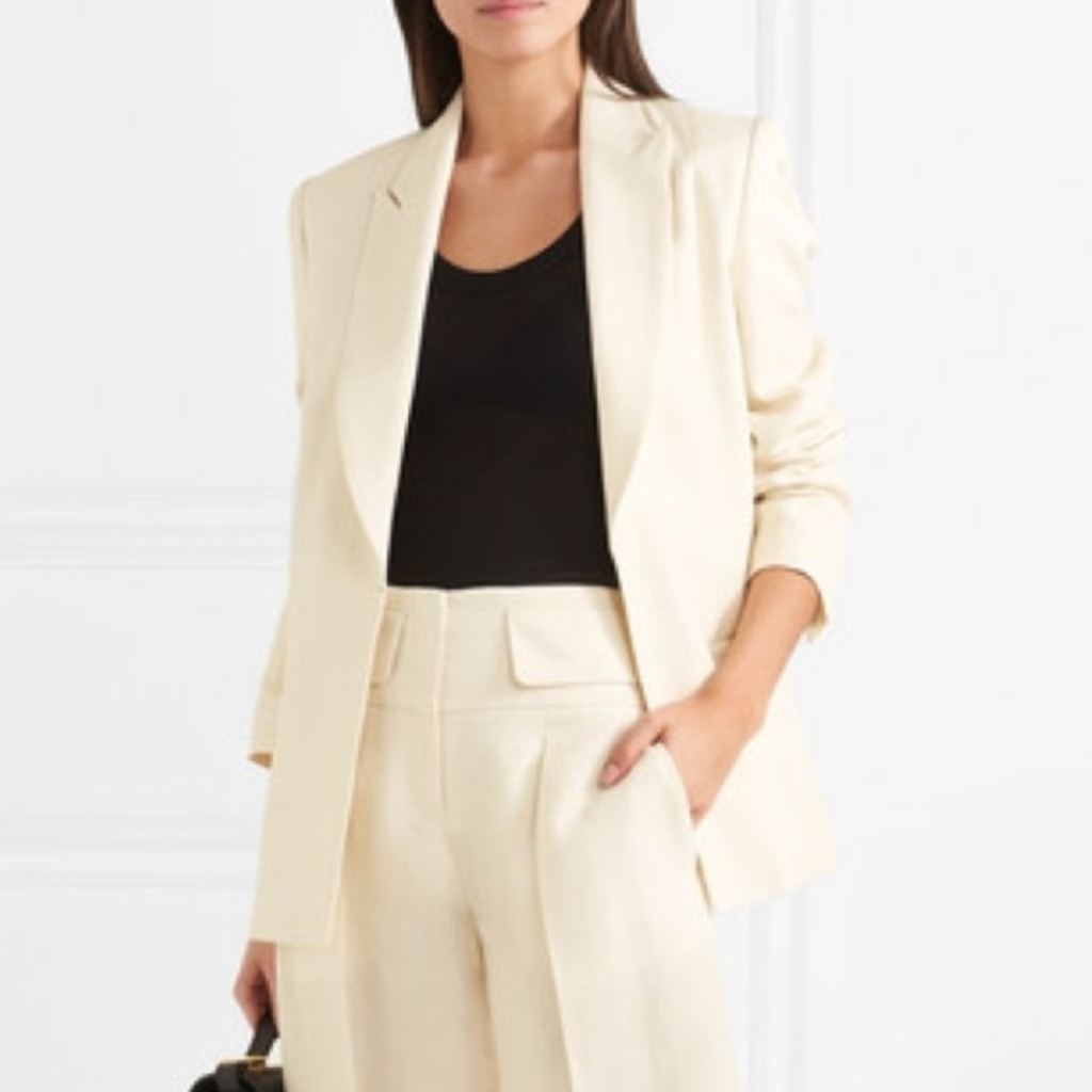 Victoria Beckham Canvas And Satin Blazer Size 2 Us